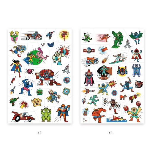 Djeco Tetováló matricák - Szupehősök - Heroes vs villains