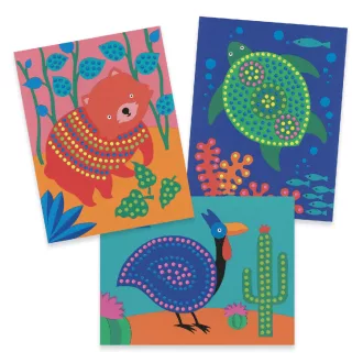   Djeco Képfestés pöttyökkel - Állatok pöttymintákkal - Pointillism