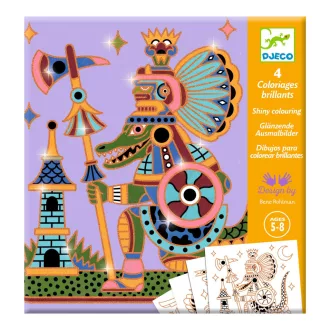   Djeco Csillámló színezők - Állatharcosok - Animal warriors