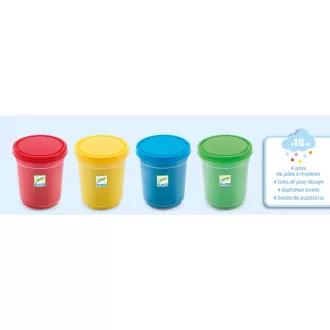   Djeco Gyurma - 4 alapszínű pillegyurma - 4 tubs of play dough