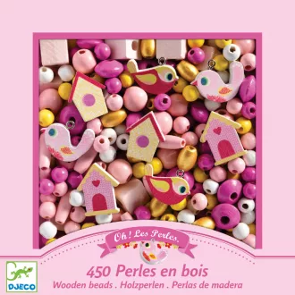 Djeco Fagyöngy készlet - Madarak - Wooden beads, bird