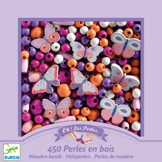   Djeco Fagyöngy készlet - Pillangók - Wooden beads, buterflies