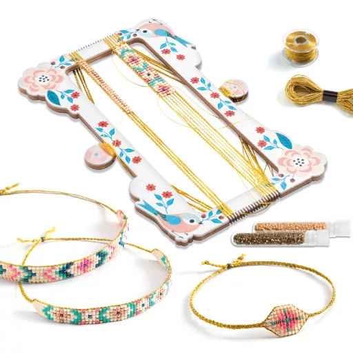 Djeco Ékszerkészítő készlet - Karkötők gyöngyszövéssel - Tiny beads