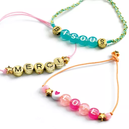 Djeco Ékszerkészítő készlet - Betű gyöngyök - Alphabet beads