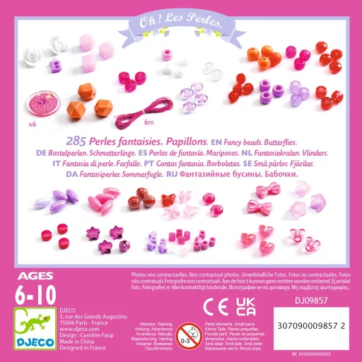 Djeco Gyöngykészlet - Pillangók - Butterflies