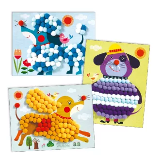   Djeco Pompom-kép készítés - Simogatni való kutyák - Dogs to stroke