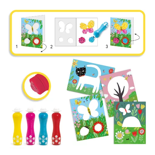 Djeco Képszínezés pöttyökkel - Rajzolás színes pöttyökkel - Small dots