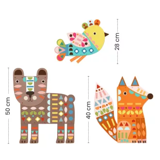   Djeco Kollázs műhely - Mackó, róka, madárka - 3 giant animals