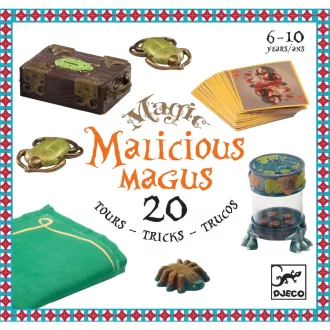   Djeco Bűvészkészlet - Szemfényvesztő, 20 trükk - Malicious magus