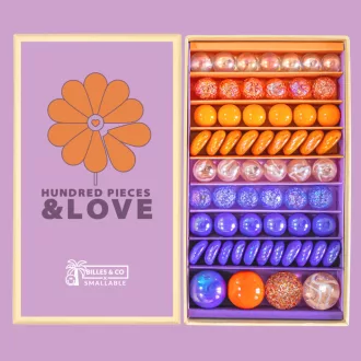   Billes & Co üveggolyó szett - large box - Hundred Pieces and Love