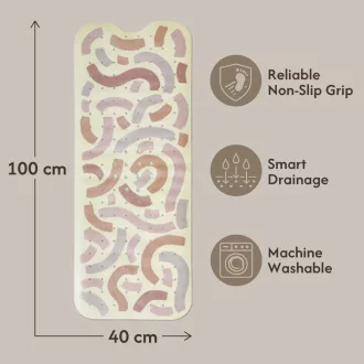   Hakuna Matte csúszásgátló szőnyeg kádba 100×40 cm - Gentle Arcs