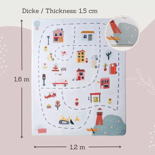 Hakuna matte memóriahabos puha gyerekszőnyeg 160x120 cm - Város