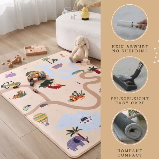 Hakuna matte memóriahabos puha gyerekszőnyeg 150x200 cm - Szafari túra