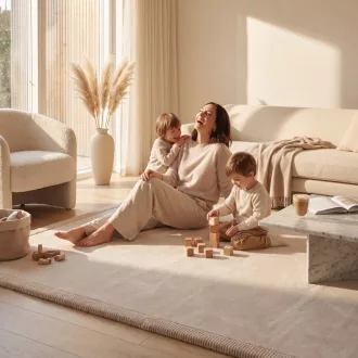   Hakuna matte memóriahabos puha gyerekszőnyeg 200x280 cm - Bézs