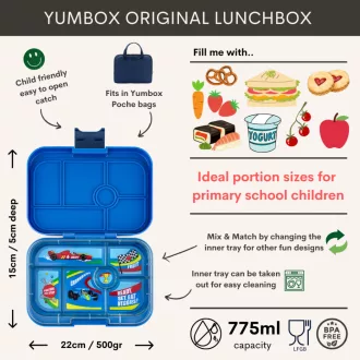 Yumbox Original uzsonnás doboz 6 rekesszel - Jurassic Green Funny Monsters