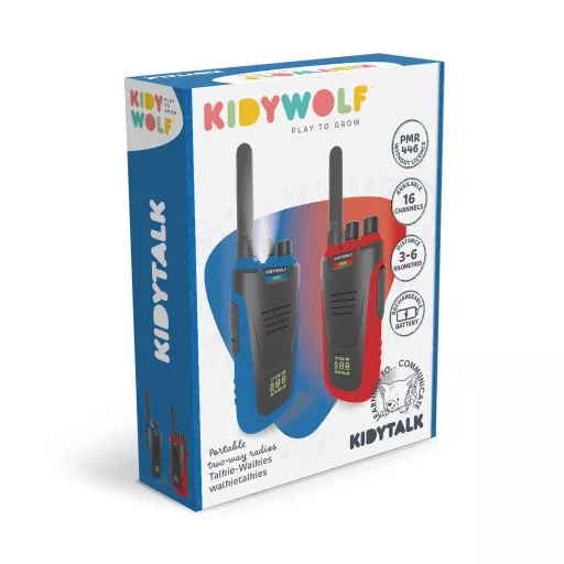 Kidywolf walkie talkie gyerekeknek - Kék-piros - Kidytalk Blue-Red