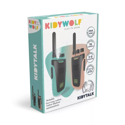 Kidywolf walkie talkie gyerekeknek - Púder-türkiz - Kidytalk Nude-Cyan