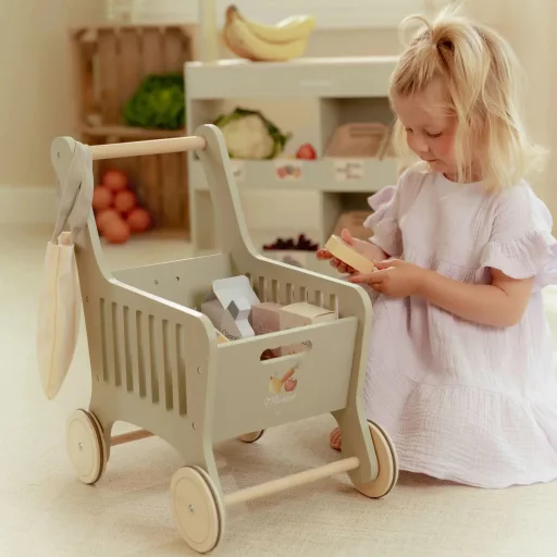 Little Dutch bevásárlókocsi termékekkel