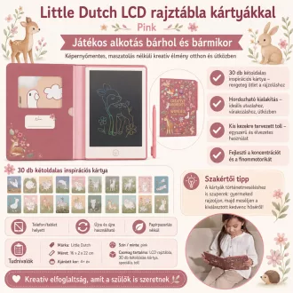 Little Dutch LCD rajztábla kártyákkal - Pink