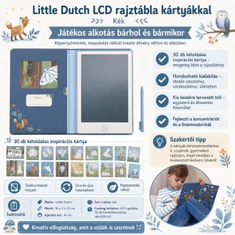 Little Dutch LCD rajztábla kártyákkal - Kék