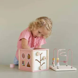 Little Dutch készségfejlesztő kocka - pink FSC