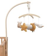   Little Dutch zenélő körforgó natúr fa vázzal - Newborn Naturals