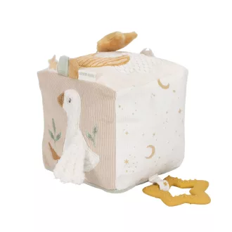   Little Dutch készségfejlesztő plüss kocka - Newborn Naturals