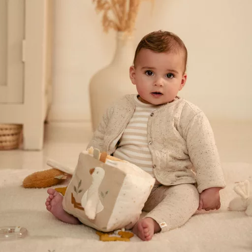 Little Dutch készségfejlesztő plüss kocka - Newborn Naturals