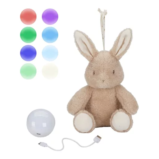 Little Dutch alvást segítő zenélő nyuszi éjjeli fénnyel - Newborn Naturals