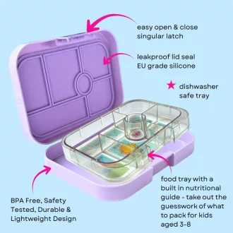 Yumbox Original uzsonnás doboz 6 rekesszel - Lavande Unicorn