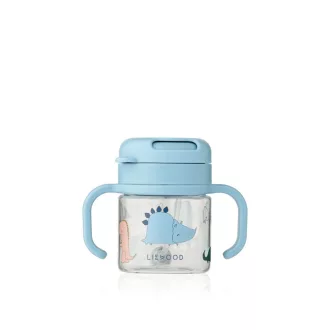 Liewood Kai tritan szívószálas pohár 280 ml - Dino roar