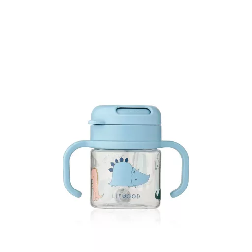 Liewood Kai tritan szívószálas pohár 280 ml - Dino roar