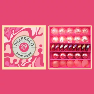 Billes & Co üveggolyó szett - small box - Pink Wave