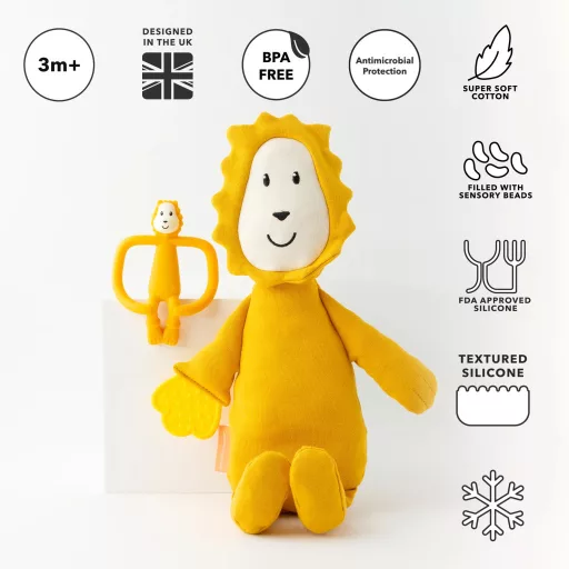 Matchstick Monkey rágoszlán és oroszlános plüss szett