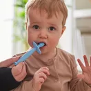 Matchstick Monkey tanuló baba fogkefe - Mentazöld és babakék