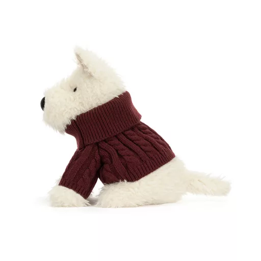 Jellycat plüss - Munro skót terrier téli pulóverben - Munro Scottie Dog Winter Jumper