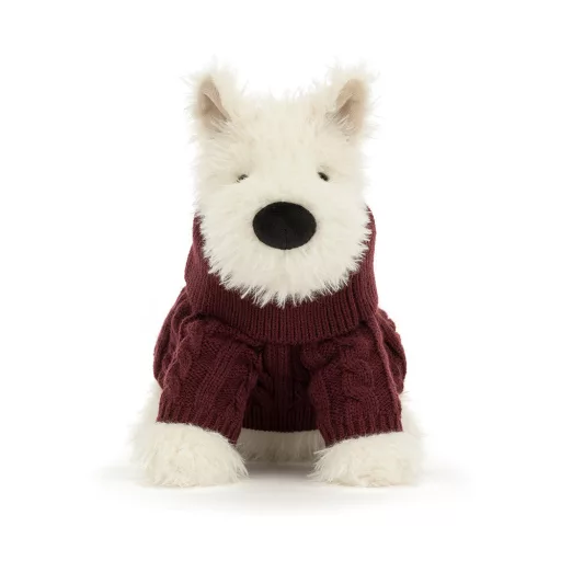 Jellycat plüss - Munro skót terrier téli pulóverben - Munro Scottie Dog Winter Jumper