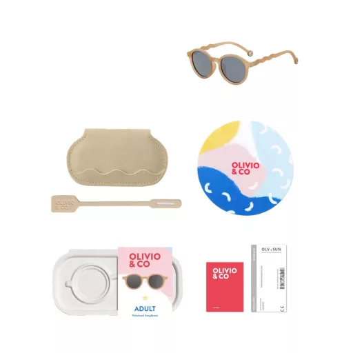 Olivio & Co polarizált felnőtt napszemüveg - Oval Sand Beige