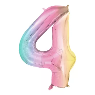 Számos fólia lufi - 4 - pasztell szivárvány - 86 cm