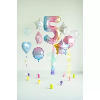 Számos fólia lufi - 5 - pasztell szivárvány - 86 cm