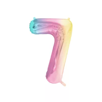 Számos fólia lufi - 7 - pasztell szivárvány - 86 cm
