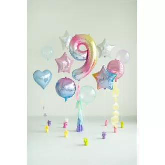 Számos fólia lufi - 9 - pasztell szivárvány - 86 cm