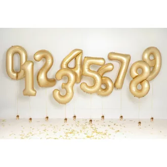 Számos fólia lufi - 7 - arany - 86 cm