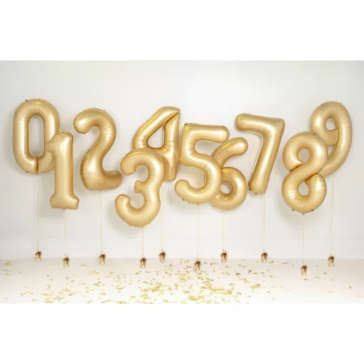 Számos fólia lufi - 7 - arany - 86 cm