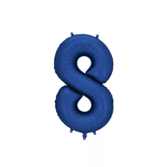 Számos fólia lufi - 8 - sötétkék - 86 cm