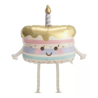 Sétáló fólia lufi - Torta - bézs - 67 × 57 cm