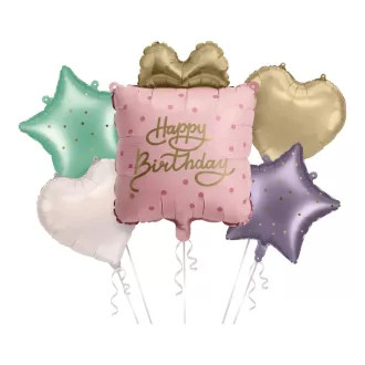 Fólia lufi szett - Ajándékos Happy Birthday - 5 db