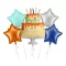 Fólia lufi szett - Színes tortás Happy Birthday - 5 db