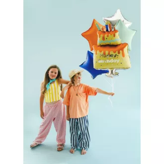 Fólia lufi szett - Színes tortás Happy Birthday - 5 db
