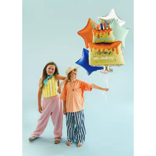 Fólia lufi szett - Színes tortás Happy Birthday - 5 db